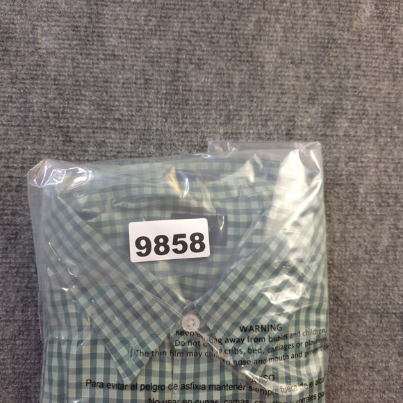 J Crew Shirt XL Slim Fit Green Check Long Sleeve Button Down Pocket Cotton - Picture 9 of 9